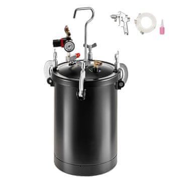 VEVOR Razpršilna barva, tlačni lonec 15L, 60 psi, nastavljiv tlak, jeklo, z razpršilno pištolo