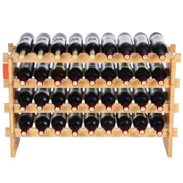 VEVOR Stojalo za vino 36 steklenic, zložljivo, modularno, 85x25x52.5 cm, naravno, za shranjevanje