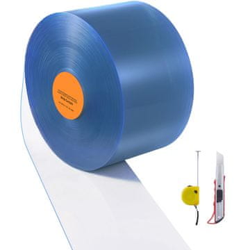 VEVOR PVC trakasta zavesa 1524x20 cm prozorna