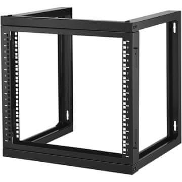 VEVOR Stenski nosilec 9U odprti okvir omare za strežnik in omrežje 530x450x520 mm črna