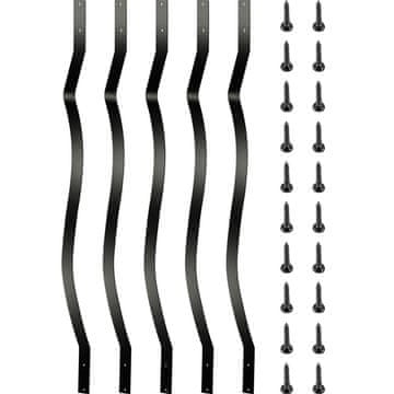 VEVOR Balustrade za teraso 51 kosov 82x2.5 cm črne barve