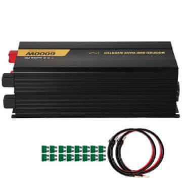 VEVOR Inverter moči 6000W, modificirana sinusna valovna oblika, 515x205x162 mm, LCD zaslon
