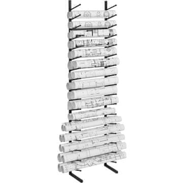 VEVOR Stojalo za načrte 16 nivojev 54x28.5x212.5 cm črno