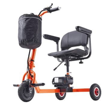 VEVOR Električni skuter za mobilnost, 3 kolesa, zložljiv, 1005x625x870 mm, doseg 12 milj