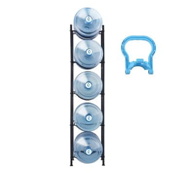 VEVOR Stojalo za 5 steklenic vode Stojalo za 5 steklenic vode-B 33.2x33x135.5 cm Črno