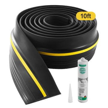 VEVOR Tesnilni trak za prag garažnih vrat 305x8.9x1.3 cm črn