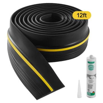 VEVOR Tesnilni trak za prag garažnih vrat 25x890x127 mm črn