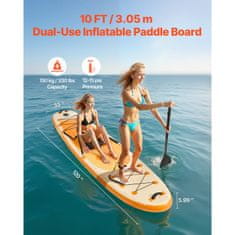 VEVOR Napihljiv SUP deska 305x84x15 cm s sedežem