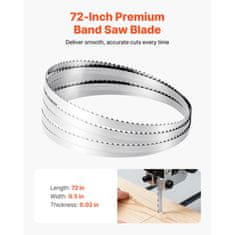 VEVOR Tračna žaga rezilo 1832x12.7x0.5 mm 4 TPI 18 HRC ogljikovo jeklo