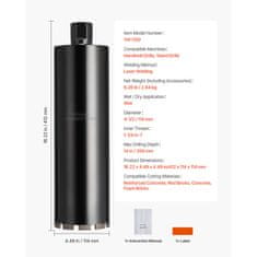 VEVOR Karbidi puur 114x356 mm märg teemant punane
