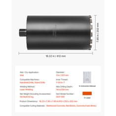 VEVOR Karburaatoriteraga märg teemantpuur 203x356 mm punane