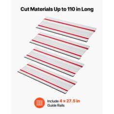 VEVOR Vodilo za tračno žago, komplet, 2794 mm rezalni doseg, 2x698.5 mm, aluminij