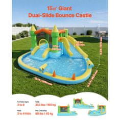 VEVOR Napihljiva igralna hiša 3820x3980x1970 mm večbarvna