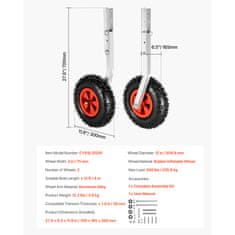 VEVOR Kolesa za spuščanje čolna 700x165x300 mm 226.8 kg 304.8 mm Zložljivo