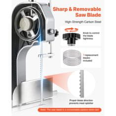 VEVOR Električna trakasta žaga za meso BS-130 315x460 mm, debelina rezanja 0-110 mm
