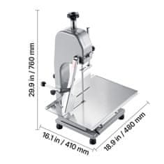 VEVOR Tračna žaga za meso BS-130 315x460 mm, debelina rezanja 0-110 mm, moč 1500W