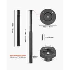 VEVOR Noge za mizo nastavljive 710-1100 mm črne