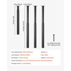 VEVOR Noge za mizo nastavljive 710-1100 mm črne