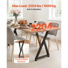 VEVOR Noge za mizo v obliki črke Z 740x472x90 mm črne barve
