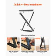 VEVOR Noge za mizo v obliki črke Z 740x472x90 mm črne barve