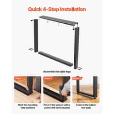 VEVOR Noge za mizo 900x120x750 mm črne barve