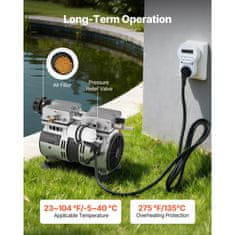 VEVOR Aerator za ribnik 5.2 CFM 4/5 HP zračni kompresor 255x160x215 mm 590 W