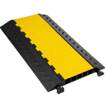 VEVOR Zaščita za kable z rampo 5 kanalov 88.9x50.8x5 cm črna guma