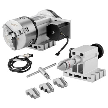 VEVOR Razdelilna glava K11-100mm 3-čeljustni primež 65x100 mm CNC rotacijska os kovinska