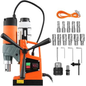 VEVOR Magnetna vrtalna preša 1450W 850 RPM vrtanje kovinskih površin 40x50 mm