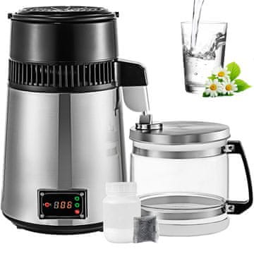 VEVOR Aparat za destilacijo vode 4L 38x20.6 cm srebrn