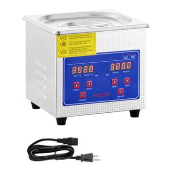 VEVOR Ultrazvočni čistilec 0.3 L 180x165x215 mm Nerjaveče jeklo