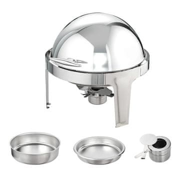 VEVOR Set za postrežbo Chafing Dish Buffet 6 Qt 2 kosa 47.7x46.8x44.8 cm iz nerjavečega jekla