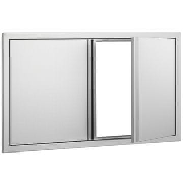 VEVOR Vrata za dostop do žara 914x534x45 mm iz nerjavečega jekla, barva nerjavečega jekla