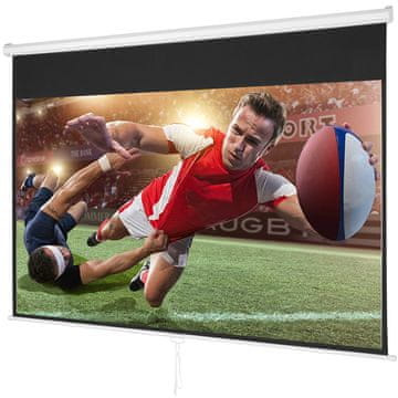 VEVOR Ročni navijalni projektorski zaslon 2330x80x1680 mm, bel