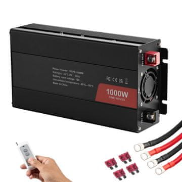 VEVOR Inverter moči čiste sinusne oblike 1000W 305x144x72 mm z daljinskim upravljalnikom