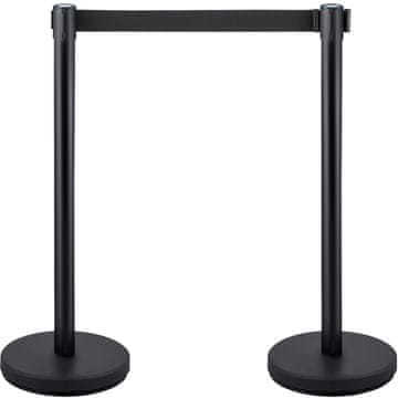 VEVOR Komplekt za nadzor množice, robusten, višina 90 cm, trak 2 m, črn, črna