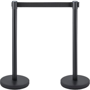VEVOR Komplekt za nadzor množice, težka izvedba, višina 90 cm, podstavek 32 cm, črna barva