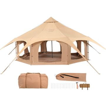 VEVOR Platneni šotor zvonček 5x5x2.8 m bež