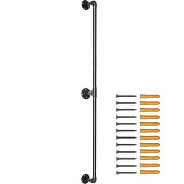 VEVOR Ograja za stopnice 121.9 cm črna stenska nosilna opora