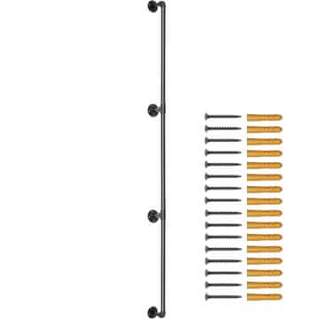VEVOR Ograja za stopnice 335.3 cm črna