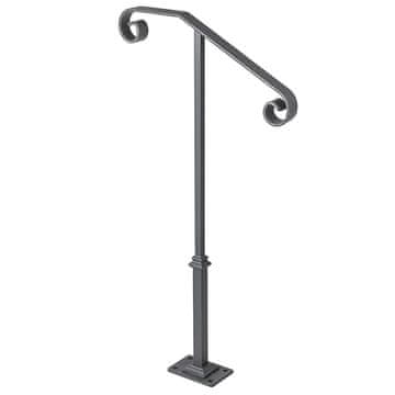 VEVOR Enoročni ograja iz kovanega železa za 1 ali 2 stopnici, 52x98.6 cm, črna