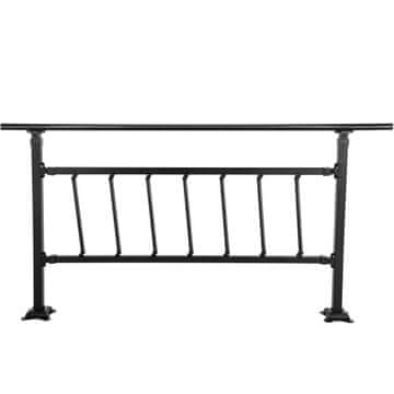 VEVOR Nastavljiva ograja za stopnice, kovan železni ročaj, 83.5x172.5 cm, črna