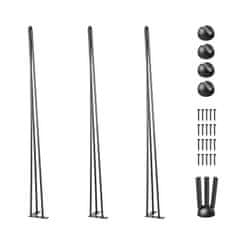 VEVOR Noge za mizo Hairpin 86.4 cm črne barve, komplet 4 kosov