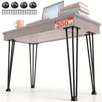 VEVOR Noge za mizo Hairpin 3 palice Komplet 4 50.8 cm Črna