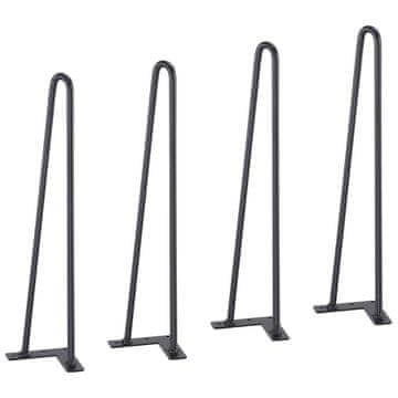VEVOR Noge za pohištvo Hairpin 48.3x3 cm črne barve
