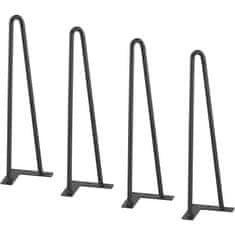 VEVOR Noge za pohištvo Hairpin 40.6 cm črne barve