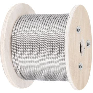 VEVOR Jekleni vrv 1x19 konstrukcija 152 m x 0.4 cm srebrna