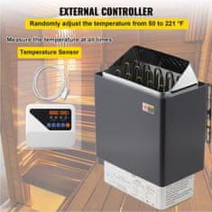 VEVOR Električni suhi grelnik za savno 9KW, nerjaveče jeklo, 41x28x57 cm