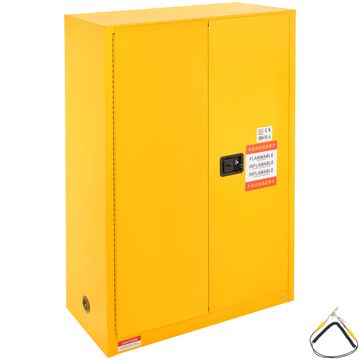 VEVOR Vnetljiv varnostni kabinet 109x46x165.6 cm rumen