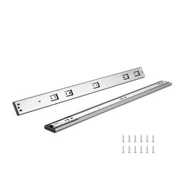 VEVOR Vodila za predale z bočnim montažnim polnim izvlekom 600x45x12.7 mm jeklo
